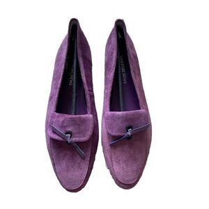 Newport News Loafers Suede Leather Violet Purple 8.5 B Flats Shoes Slip On